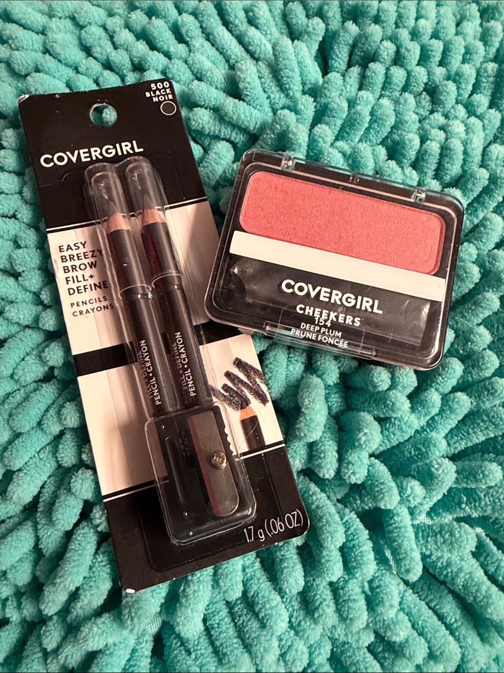 ❣️5|$25❣️COVERGIRL Cheekers Blush (pink) & Easy Breezy Brow Fill Pencils (black)